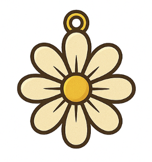 amulet met margriet bloem